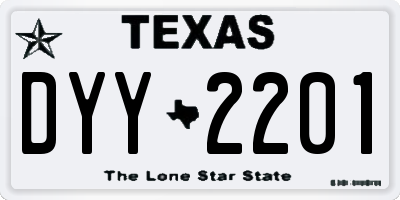 TX license plate DYY2201