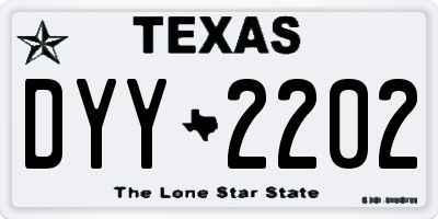 TX license plate DYY2202