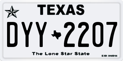 TX license plate DYY2207