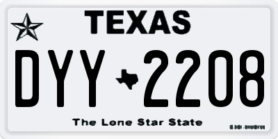 TX license plate DYY2208