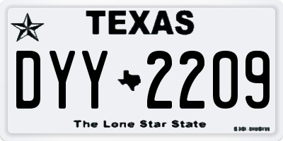 TX license plate DYY2209