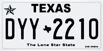 TX license plate DYY2210