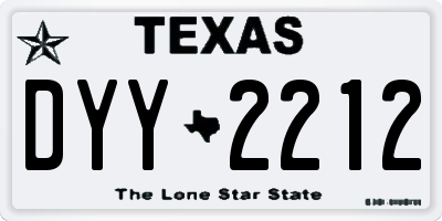 TX license plate DYY2212