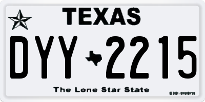 TX license plate DYY2215