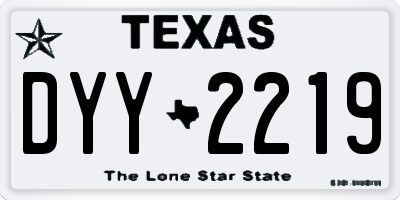 TX license plate DYY2219