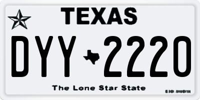 TX license plate DYY2220