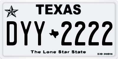 TX license plate DYY2222