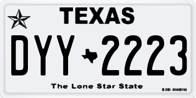 TX license plate DYY2223