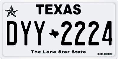 TX license plate DYY2224
