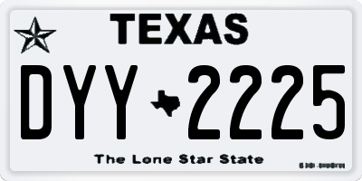TX license plate DYY2225