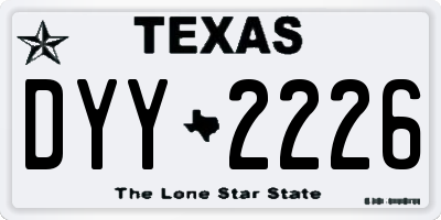 TX license plate DYY2226