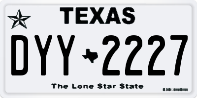 TX license plate DYY2227