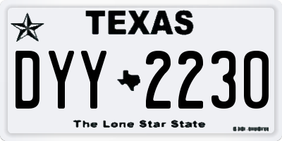 TX license plate DYY2230