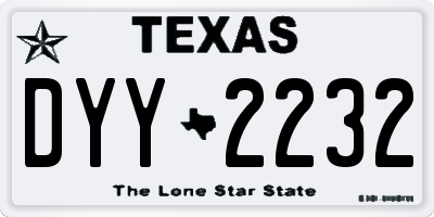TX license plate DYY2232