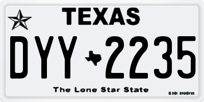 TX license plate DYY2235