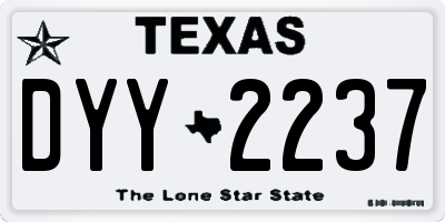 TX license plate DYY2237