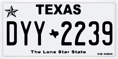 TX license plate DYY2239