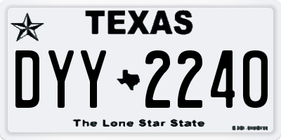 TX license plate DYY2240