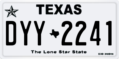 TX license plate DYY2241