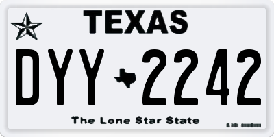 TX license plate DYY2242