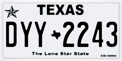 TX license plate DYY2243