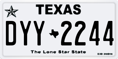 TX license plate DYY2244
