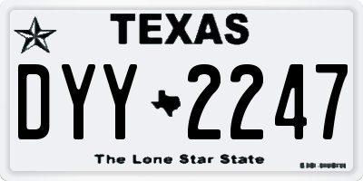TX license plate DYY2247