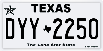 TX license plate DYY2250