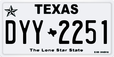 TX license plate DYY2251