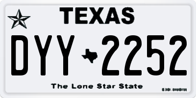 TX license plate DYY2252