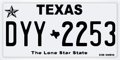 TX license plate DYY2253