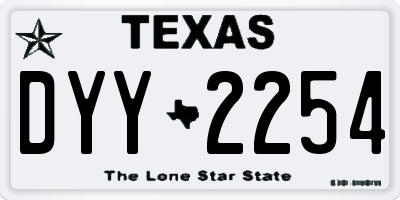 TX license plate DYY2254