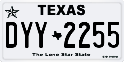 TX license plate DYY2255