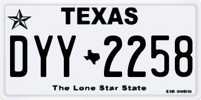 TX license plate DYY2258