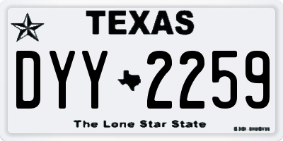 TX license plate DYY2259