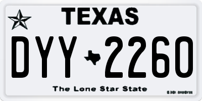 TX license plate DYY2260