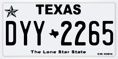 TX license plate DYY2265