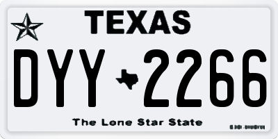 TX license plate DYY2266