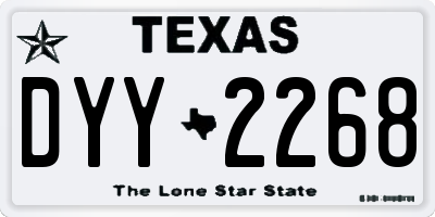 TX license plate DYY2268