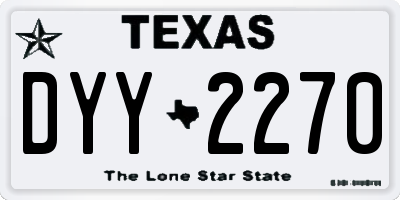TX license plate DYY2270