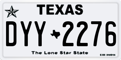 TX license plate DYY2276