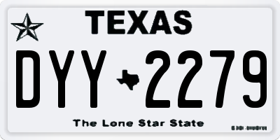 TX license plate DYY2279
