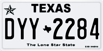 TX license plate DYY2284