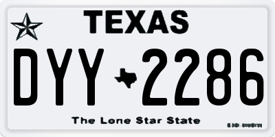 TX license plate DYY2286