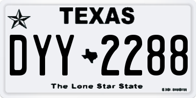 TX license plate DYY2288