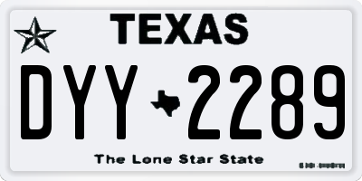 TX license plate DYY2289
