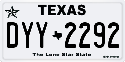 TX license plate DYY2292