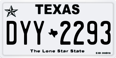 TX license plate DYY2293