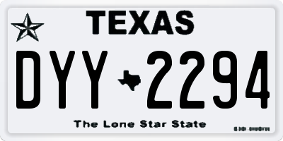TX license plate DYY2294