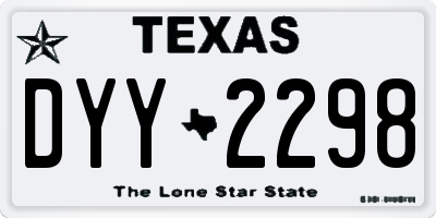 TX license plate DYY2298